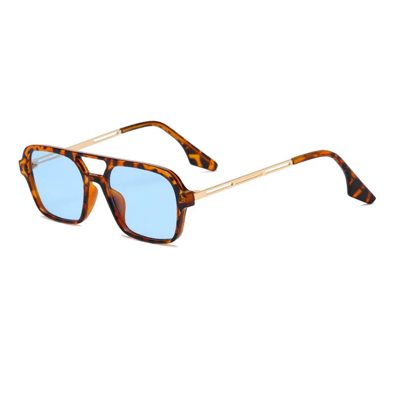 SHAUNA Fashion Double Bridges Women Square Sunglasses Fashion Men Ocean Film Shades UV400 Trending Sun Glasses