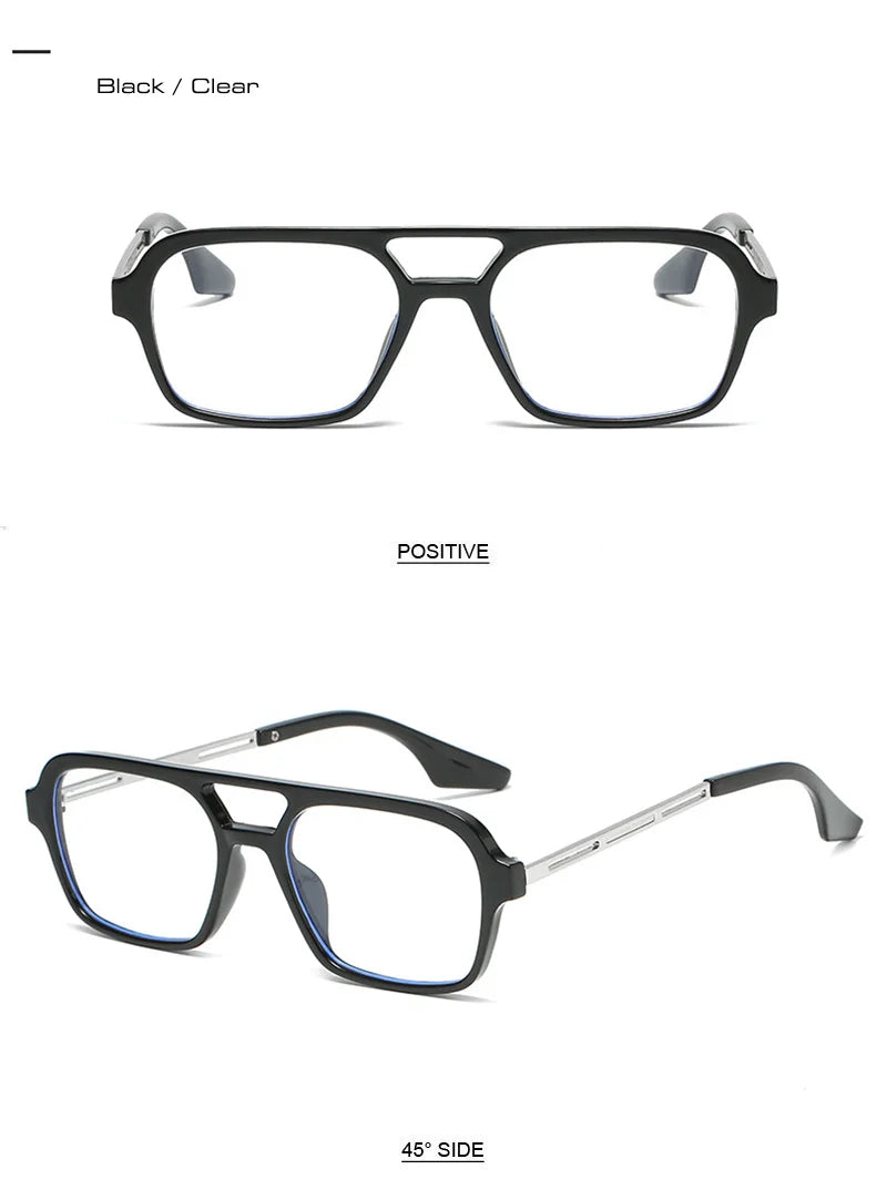 SHAUNA Fashion Double Bridges Women Square Sunglasses Fashion Men Ocean Film Shades UV400 Trending Sun Glasses