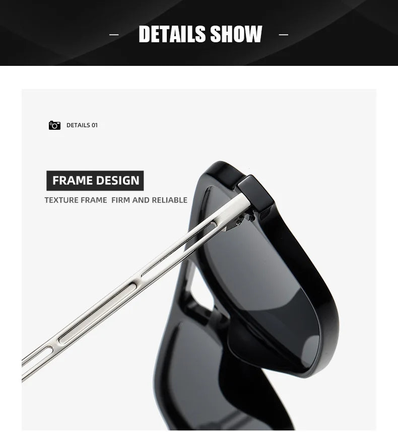 SHAUNA Fashion Double Bridges Women Square Sunglasses Fashion Men Ocean Film Shades UV400 Trending Sun Glasses