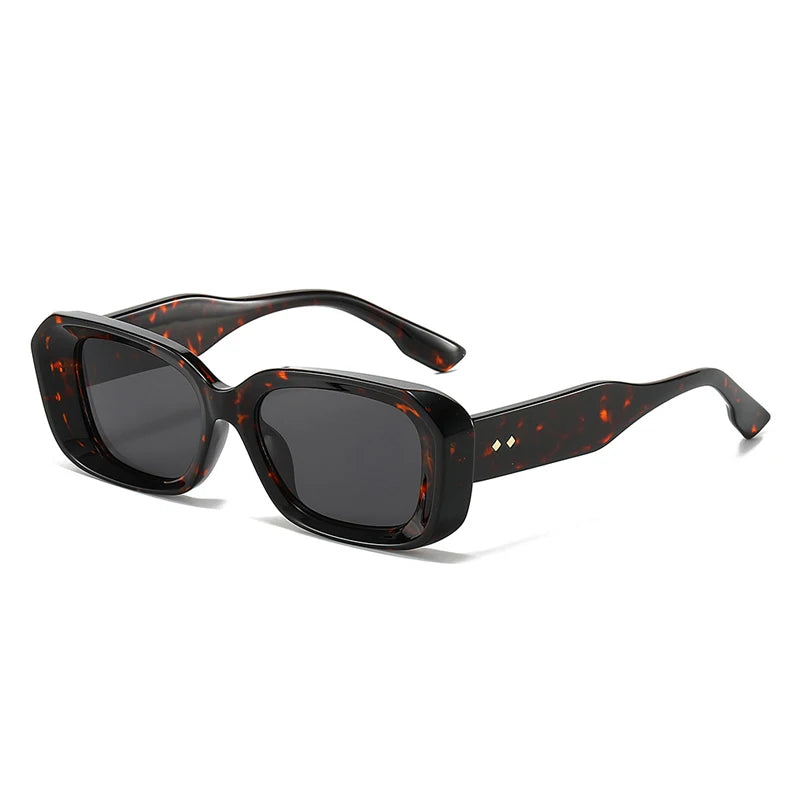 SHAUNA Retro Square Sunglasses Women Fashion Rivets Gradient Shades UV400 Men Green Pink Sun Glasses