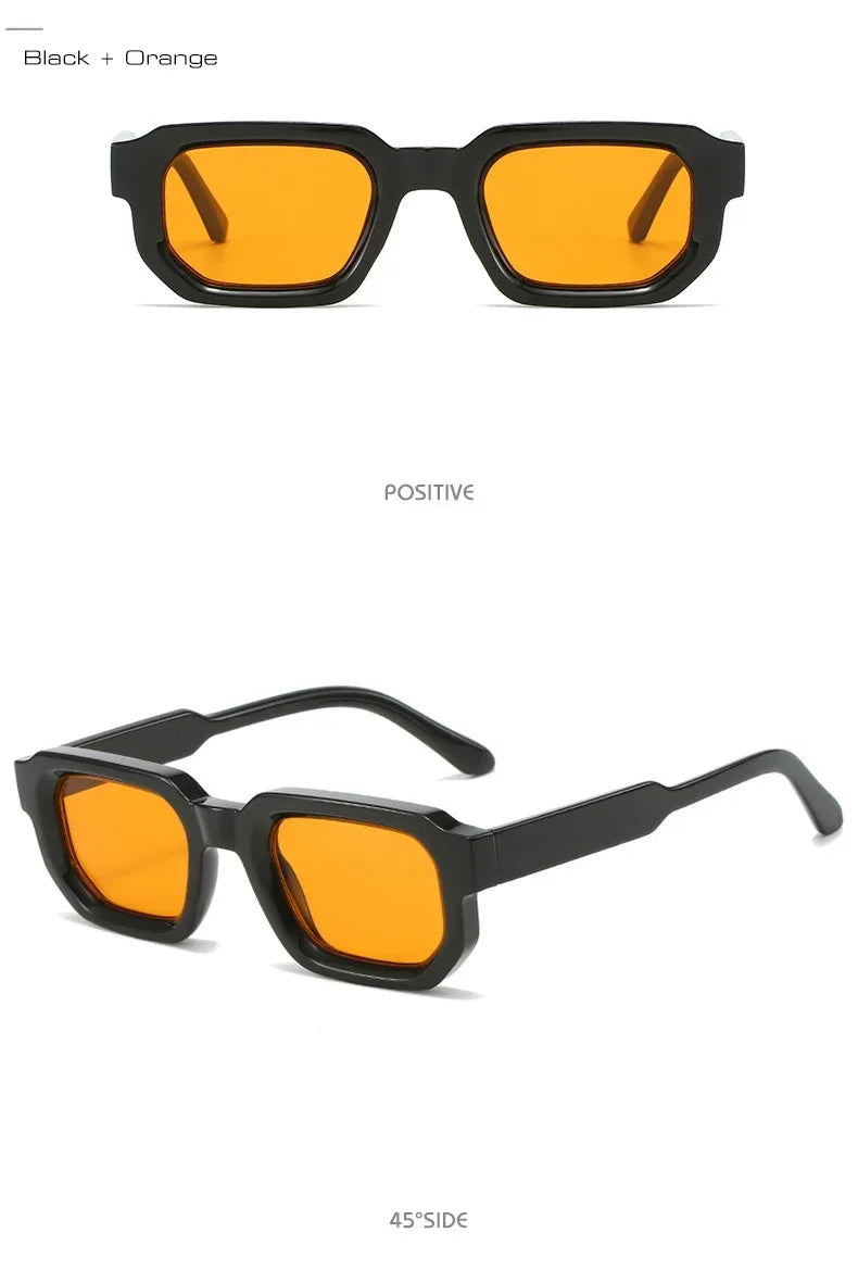 JNPCXI Fashion Blue Square Sunglasses For Women Men Retro Luxury Designer Clear Lens Sun Glasses Shades UV400 Eyeglasses