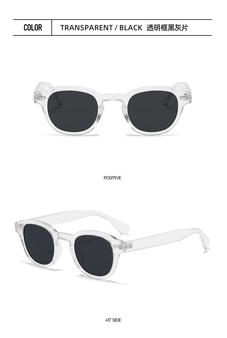 JNPCXI Vintage Round Sunglasses Women Men Retro Rivet Blue Gradient Female Sun Glasses UV400