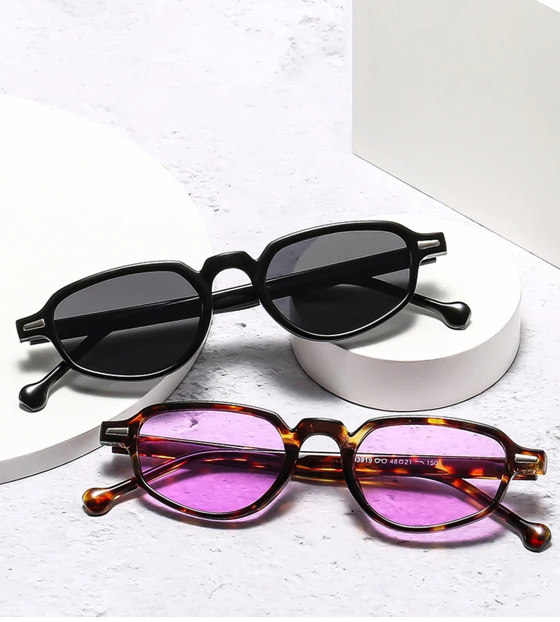 SHAUNA Ins Popular Fashion Small Cat Eye Women Sunglasses Retro Clear Ocean Lens Shades UV400 Men Rivets Sun Glasses