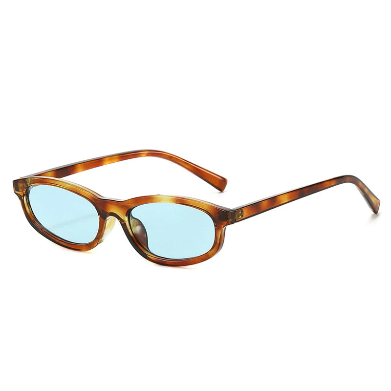 SO&EI Fashion Small Cat Eye Women Sunglasses Retro Yellow Blue Shades UV400 Men Trending Sun Glasses