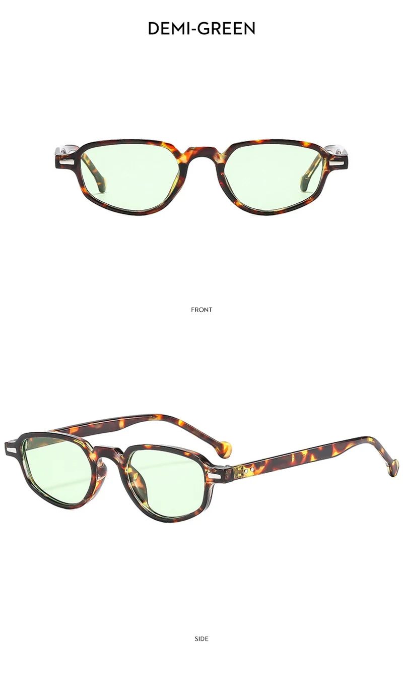 SHAUNA Ins Popular Fashion Small Cat Eye Women Sunglasses Retro Clear Ocean Lens Shades UV400 Men Rivets Sun Glasses