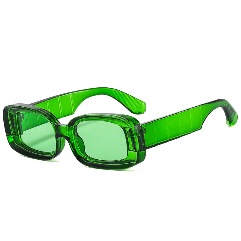 SO&EI Retro Colorful Rectangle Women Sunglasses Fashion Candy Color Shades UV400 Men Clear Gradient Square Sun Glasses