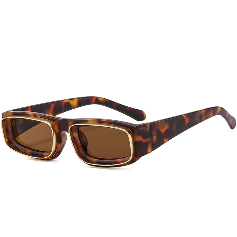 SHAUNA Fashion Rectangle Sunglasses Women Vintage Yellow Orange Eyewear Men Shades UV400