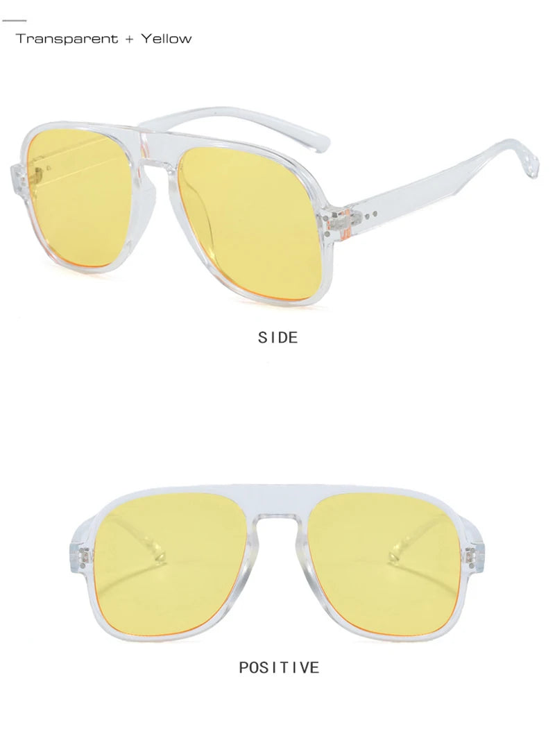 SHAUNA Fashion Pilot Men Sunglasses Retro Candy Color Shades UV400 Women Trending Rivets Sun Glasses