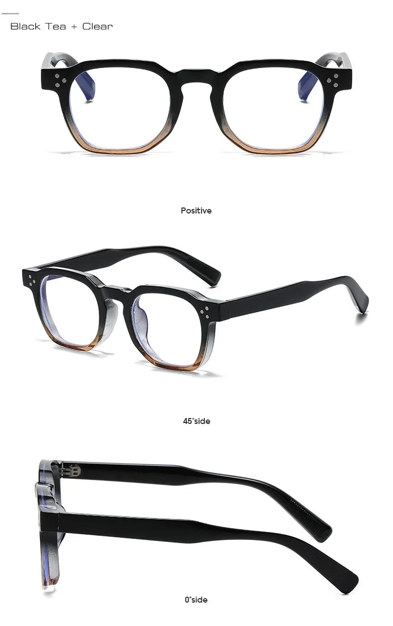 JNPCXI Fashion Vintage Rivet Oval Sunglasses Women Men Luxury Leopard Sun Glasses Anti Blue Light Eyeglasses Frame