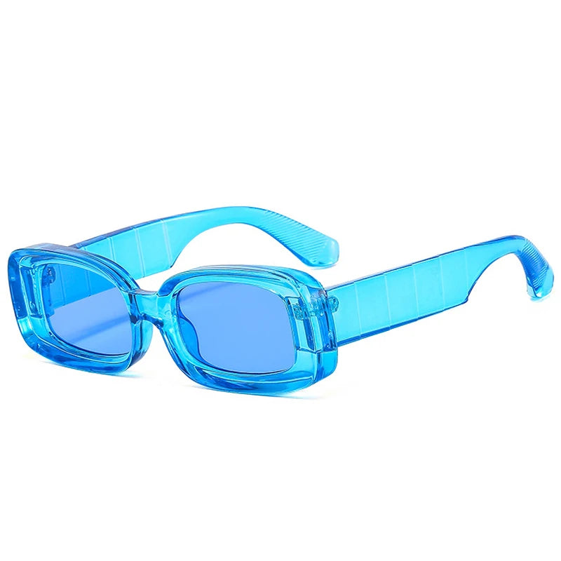 SO&EI Retro Colorful Rectangle Women Sunglasses Fashion Candy Color Shades UV400 Men Clear Gradient Square Sun Glasses