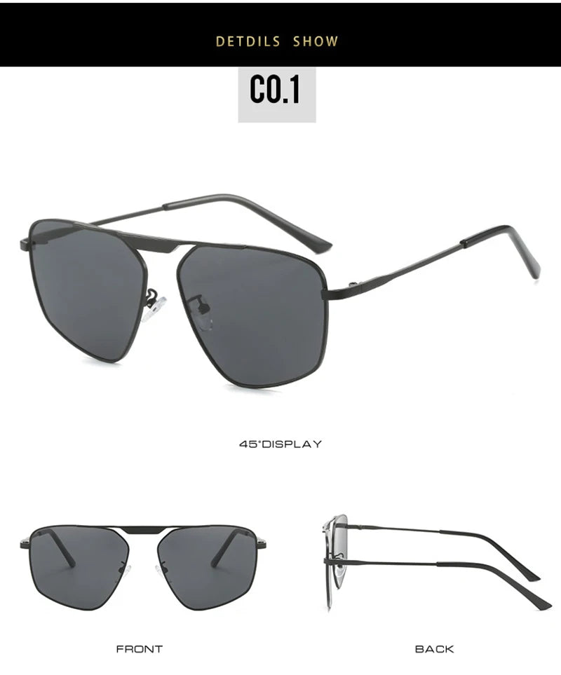 SHAUNA Retro Metal Polygon Square Sunglasses Women Fashion Champagne Shades UV400 Men Sun Glasses