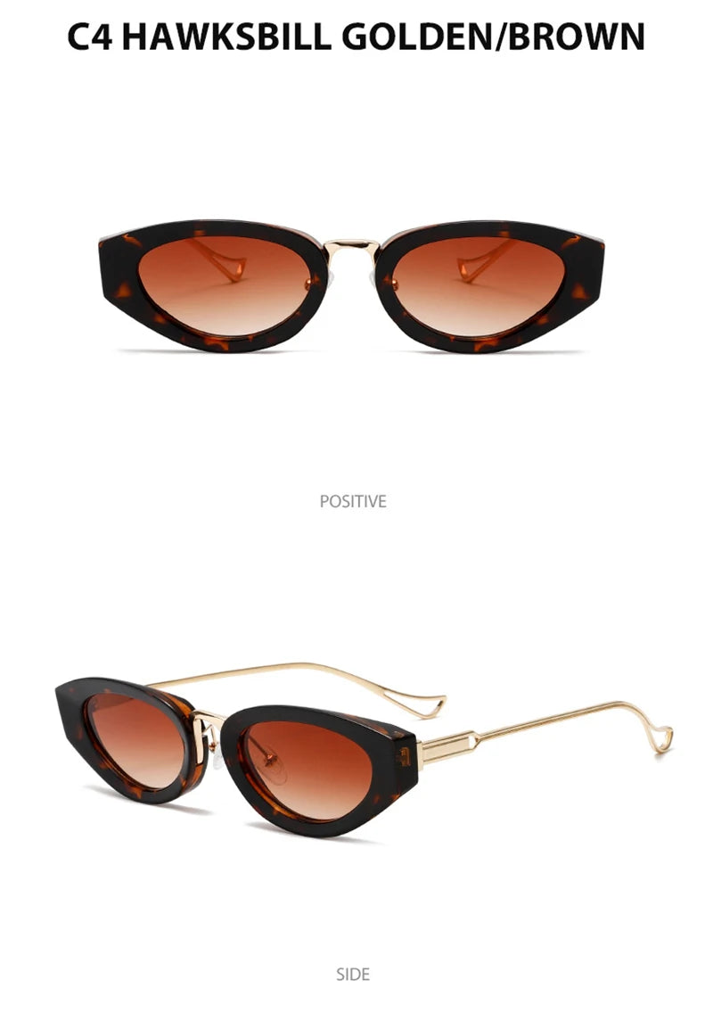 SHAUNA Retro Small Cat Eye Women Sunglasses Fashion Gradient Shades UV400 Men Yellow Sun Glasses