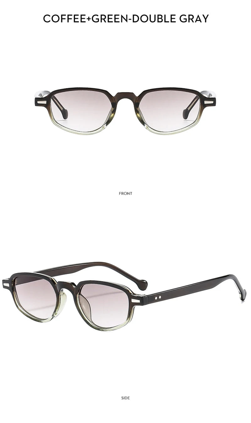 SHAUNA Ins Popular Fashion Small Cat Eye Women Sunglasses Retro Clear Ocean Lens Shades UV400 Men Rivets Sun Glasses