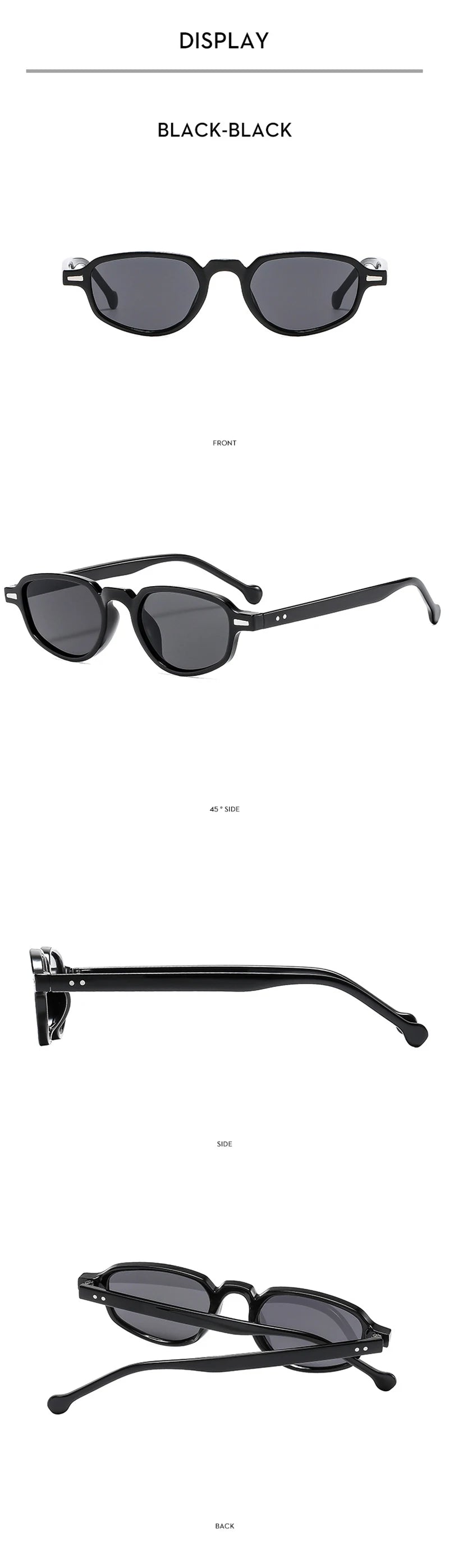 SHAUNA Ins Popular Fashion Small Cat Eye Women Sunglasses Retro Clear Ocean Lens Shades UV400 Men Rivets Sun Glasses