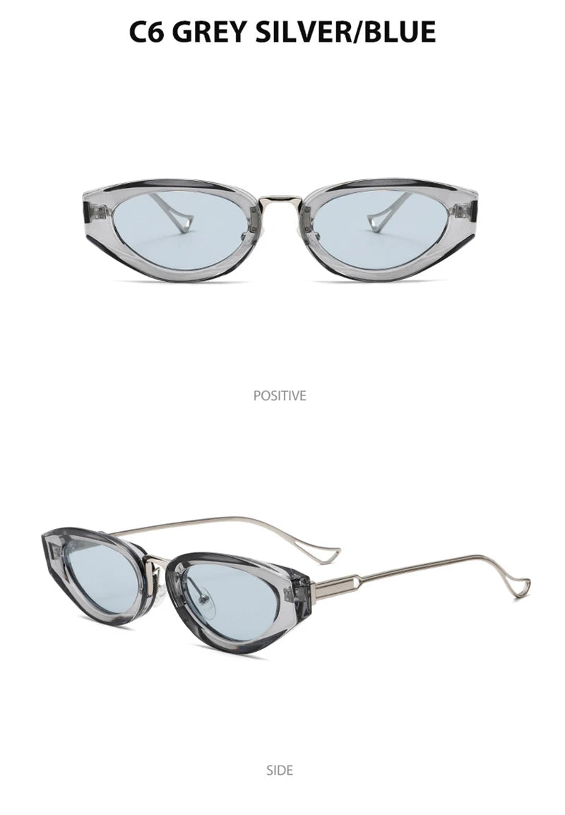 SHAUNA Retro Small Cat Eye Women Sunglasses Fashion Gradient Shades UV400 Men Yellow Sun Glasses