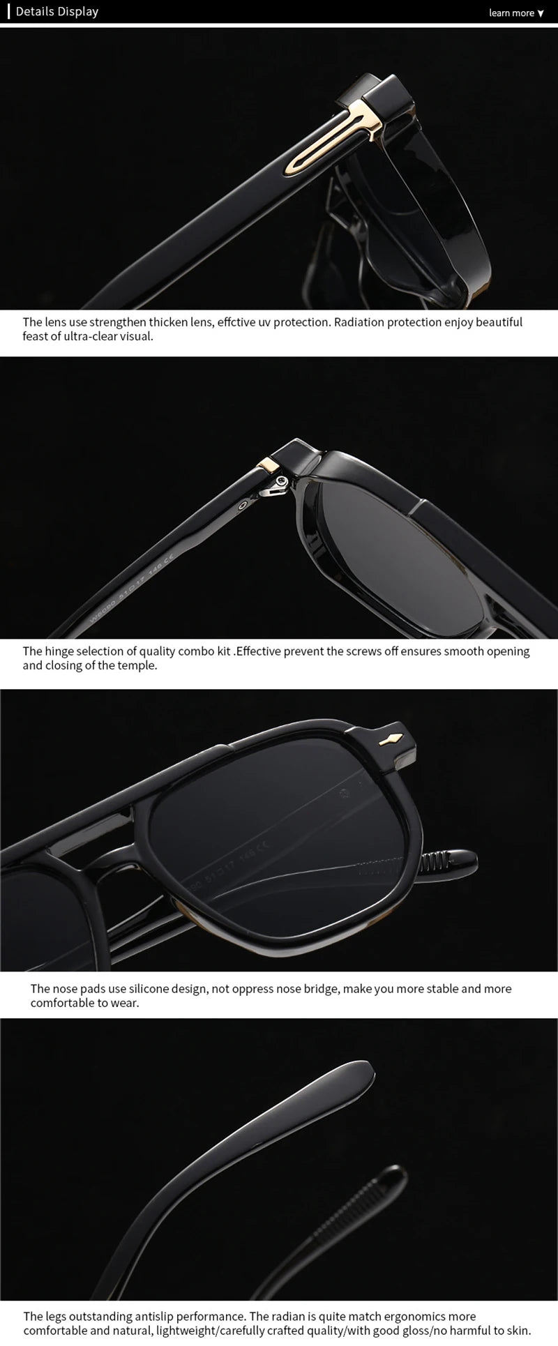 SHAUNA Retro Double Bridges Square Women Sunglasses Shades UV400 Fashion Men Trending Rivets Gradient Sun Glasses