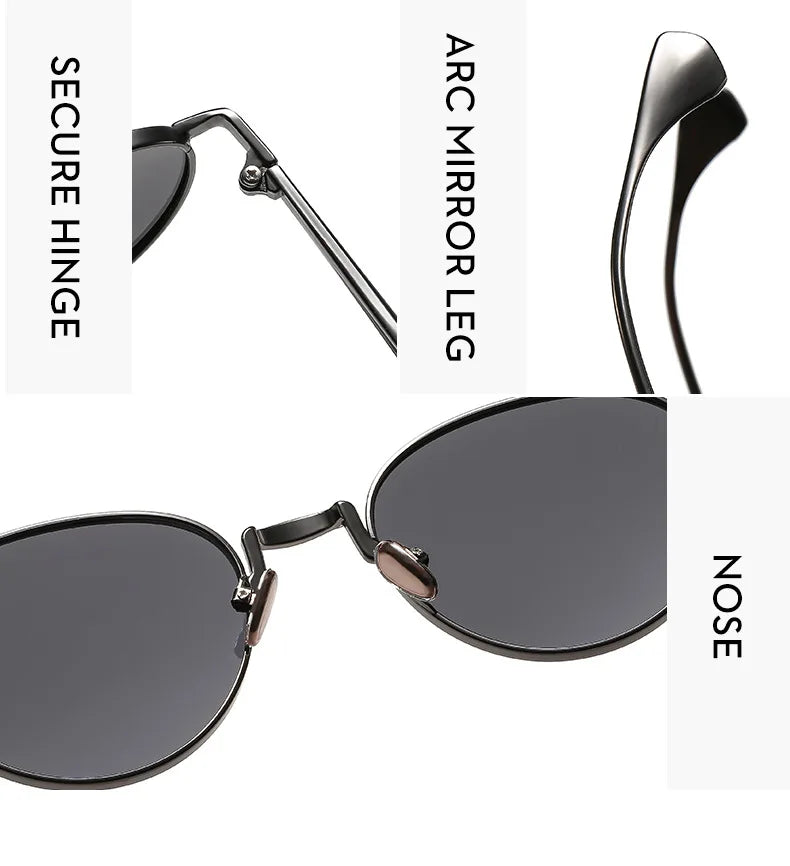 SHAUNA Retro Metal Round Punk Men Sunglasses Shades UV400 Fashion Trending Gradient Women Sun Glasses