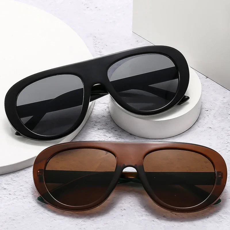 SO&EI Vintage Pilot Men Candy Color Sunglasses Fashion Leopard Shades UV400 Women Trending Punk Sun Glasses