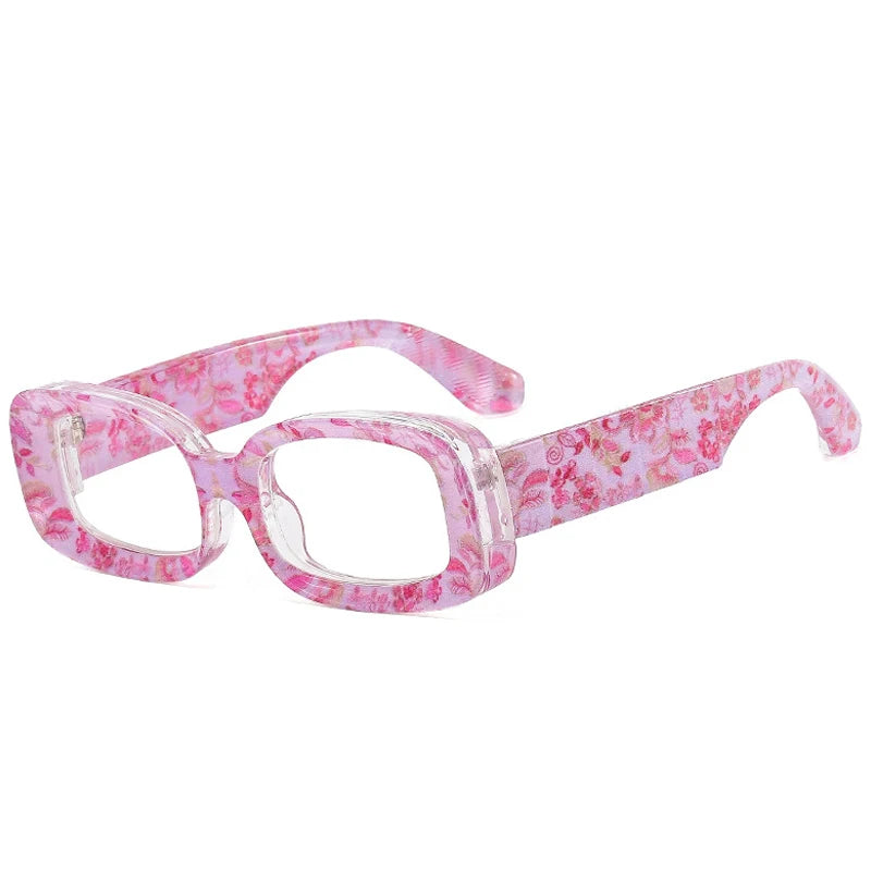 SO&EI Retro Colorful Rectangle Women Sunglasses Fashion Candy Color Shades UV400 Men Clear Gradient Square Sun Glasses