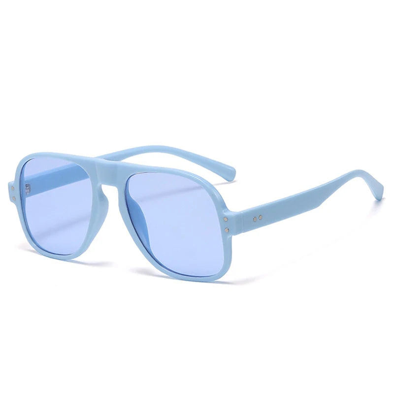 SHAUNA Fashion Pilot Men Sunglasses Retro Candy Color Shades UV400 Women Trending Rivets Sun Glasses