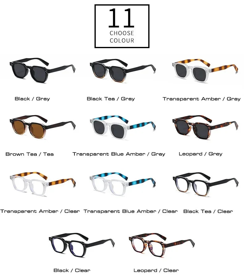 JNPCXI Fashion Vintage Rivet Oval Sunglasses Women Men Luxury Leopard Sun Glasses Anti Blue Light Eyeglasses Frame