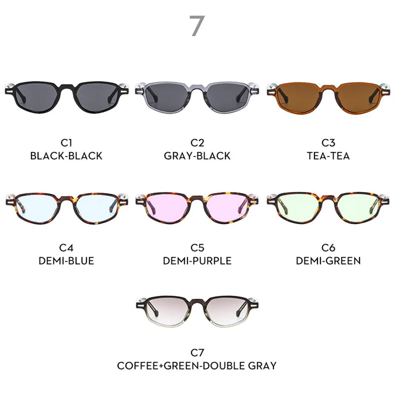 SHAUNA Ins Popular Fashion Small Cat Eye Women Sunglasses Retro Clear Ocean Lens Shades UV400 Men Rivets Sun Glasses