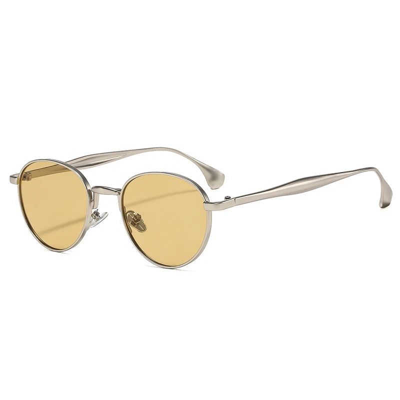 SHAUNA Retro Metal Round Punk Men Sunglasses Shades UV400 Fashion Trending Gradient Women Sun Glasses