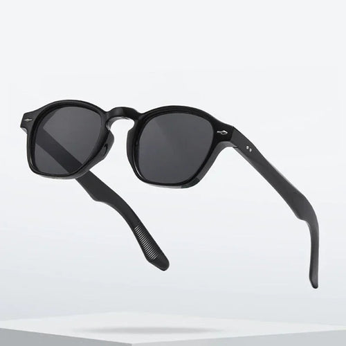 JNPCXI Retro Rivets Men Square Sunglasses Fashion Blue Green Trending Shades UV400 Women Clear Frame