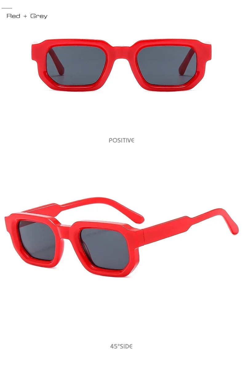 JNPCXI Fashion Blue Square Sunglasses For Women Men Retro Luxury Designer Clear Lens Sun Glasses Shades UV400 Eyeglasses