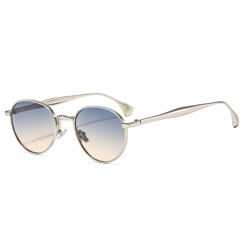 SHAUNA Retro Metal Round Punk Men Sunglasses Shades UV400 Fashion Trending Gradient Women Sun Glasses