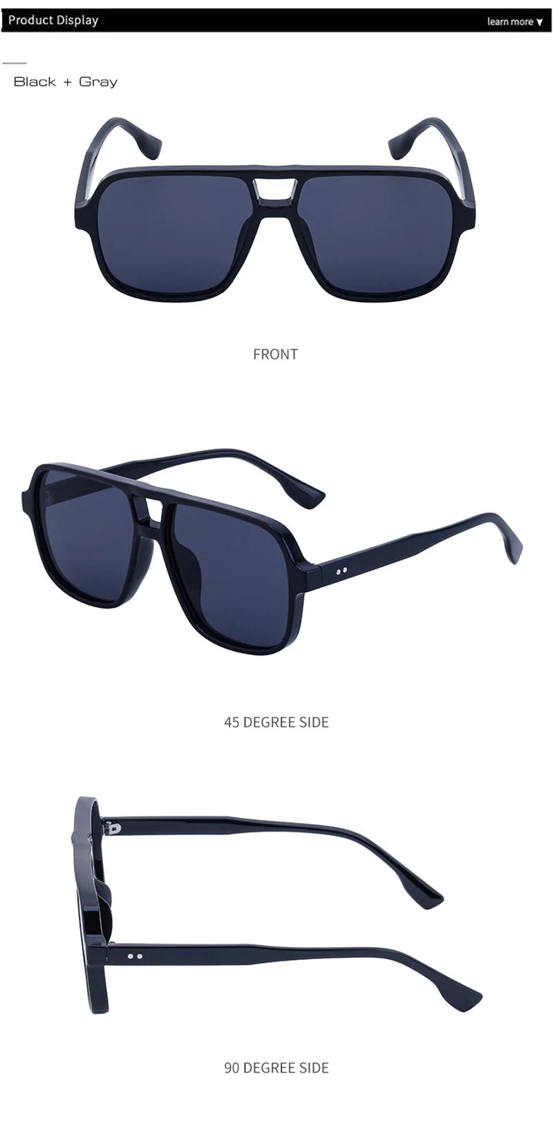 SHAUNA Retro Double Bridges Square Women Gradient Sunglasses Shades UV400 Fashion Rivets Decoration Men Sun Glasses