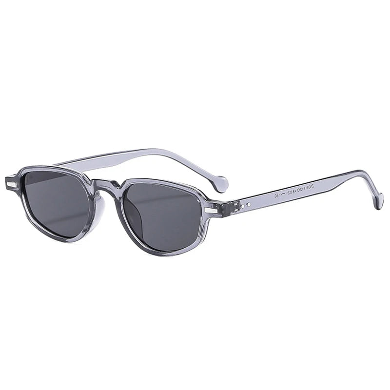 SHAUNA Ins Popular Fashion Small Cat Eye Women Sunglasses Retro Clear Ocean Lens Shades UV400 Men Rivets Sun Glasses