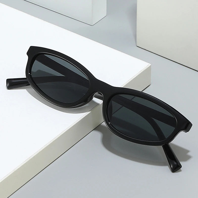 SO&EI Fashion Small Cat Eye Women Sunglasses Retro Yellow Blue Shades UV400 Men Trending Sun Glasses