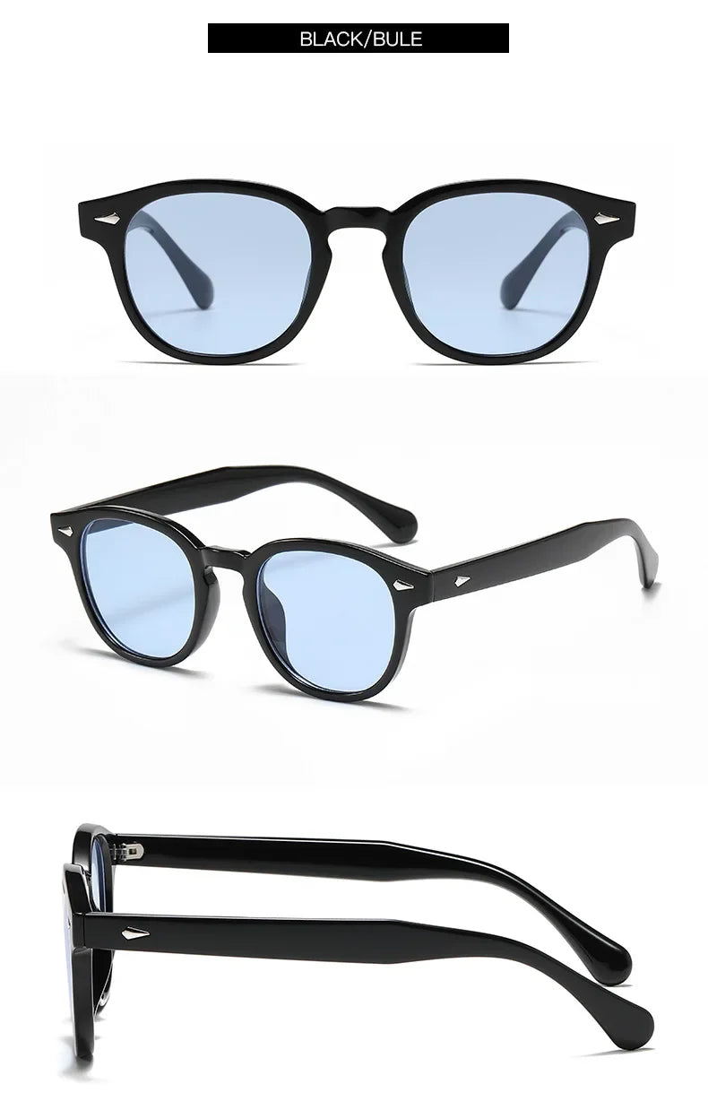 JNPCXI Quality New Retro Round Sunglasses Women Fashion Rivets Decoration Shades UV400 Men Punk Leopard Sun Glasses