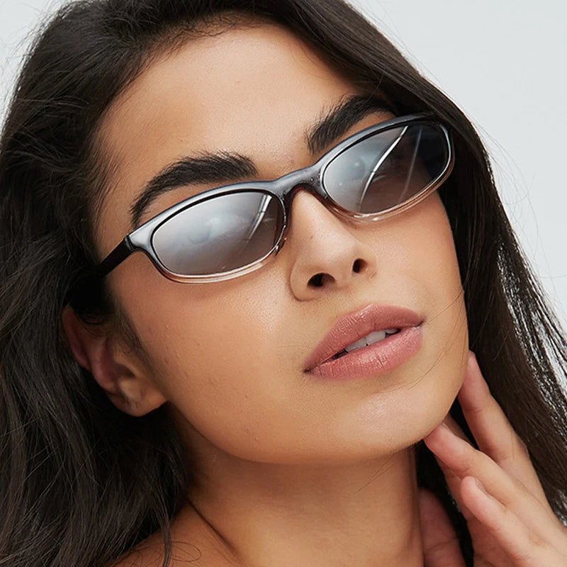 SHAUNA Retro Small Cat Eye Sunglasses Women Shades UV400 Fashion Blue Green Men Trending Sun Glasses