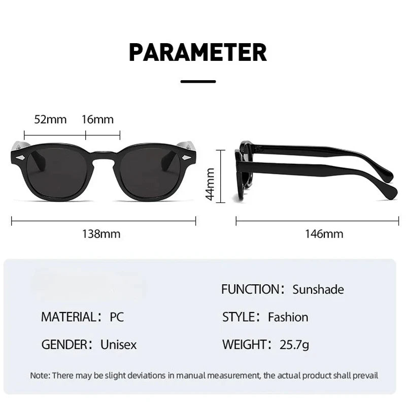 JNPCXI Vintage Round Sunglasses Women Men Retro Rivet Blue Gradient Female Sun Glasses UV400