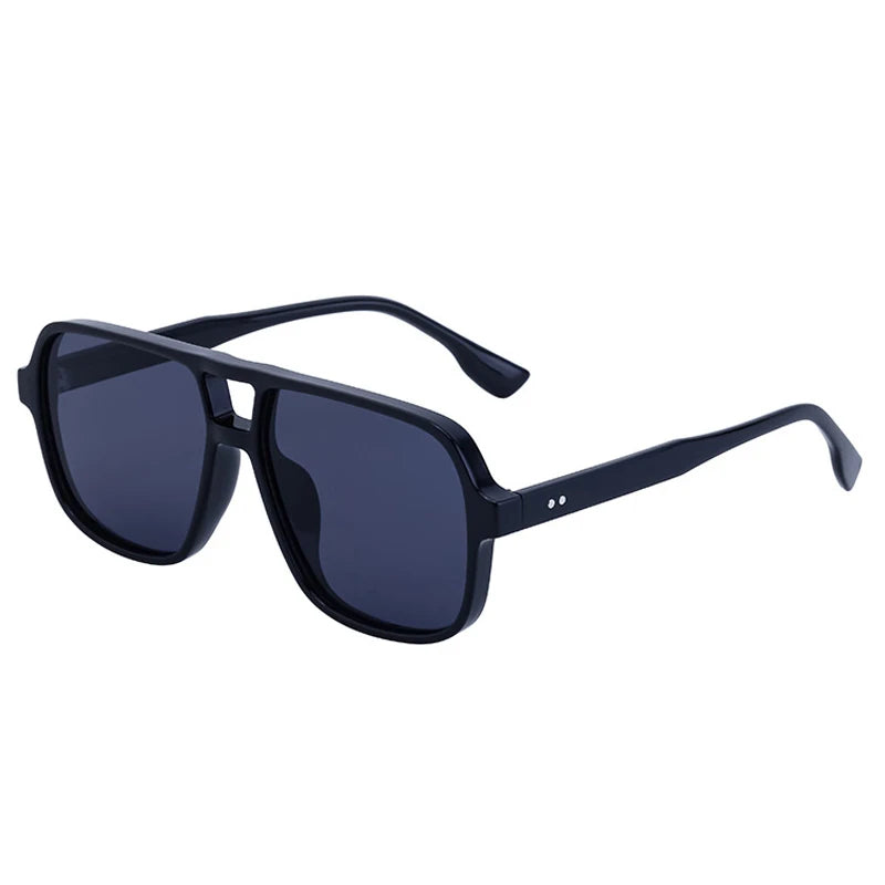 SHAUNA Retro Double Bridges Square Women Gradient Sunglasses Shades UV400 Fashion Rivets Decoration Men Sun Glasses