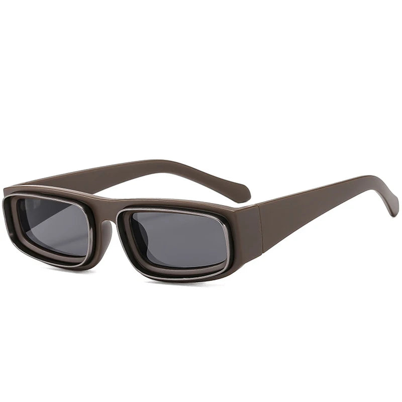 SHAUNA Fashion Rectangle Sunglasses Women Vintage Yellow Orange Eyewear Men Shades UV400