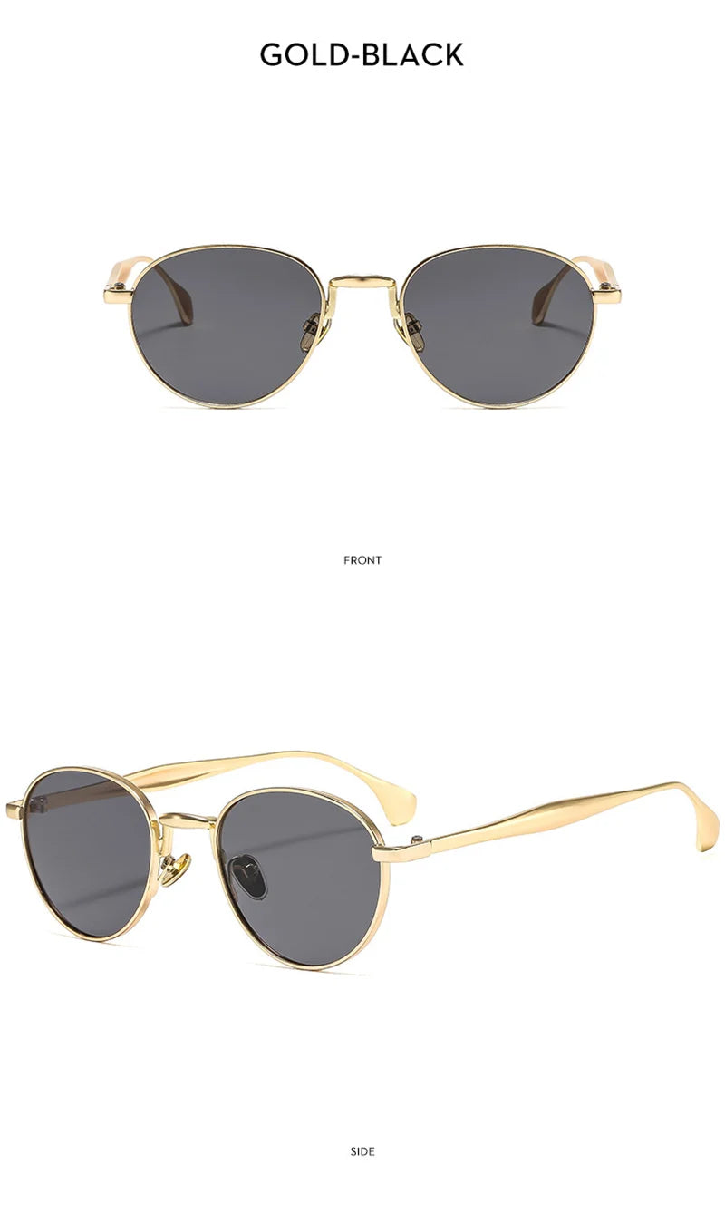 SHAUNA Retro Metal Round Punk Men Sunglasses Shades UV400 Fashion Trending Gradient Women Sun Glasses