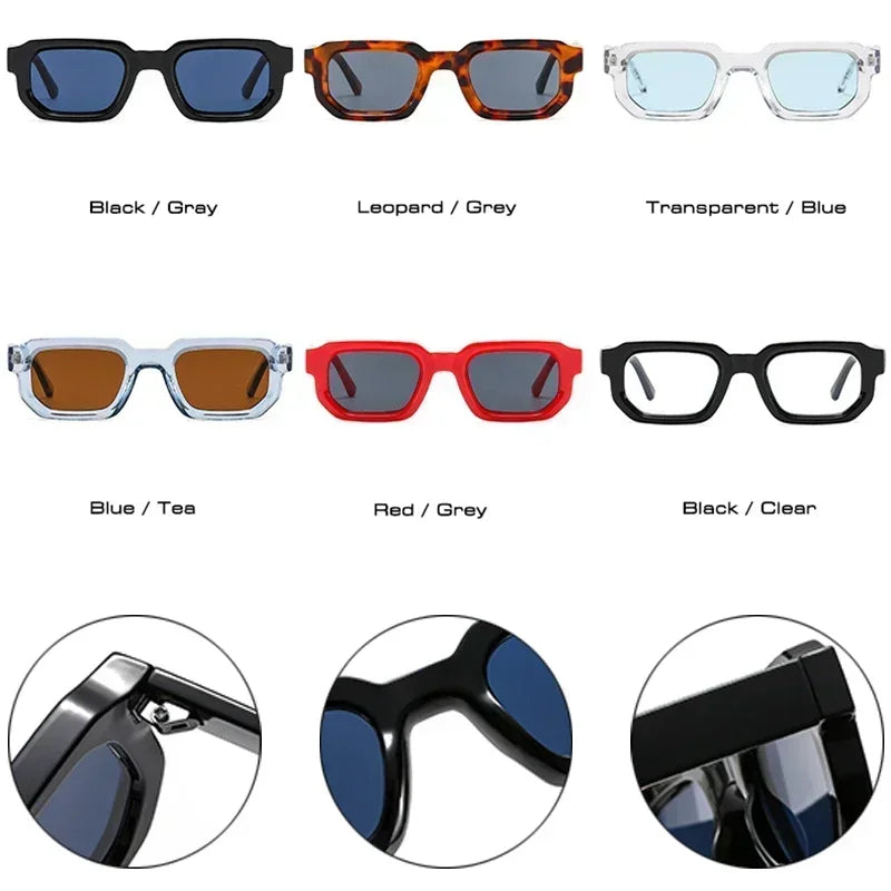 JNPCXI Fashion Blue Square Sunglasses For Women Men Retro Luxury Designer Clear Lens Sun Glasses Shades UV400 Eyeglasses