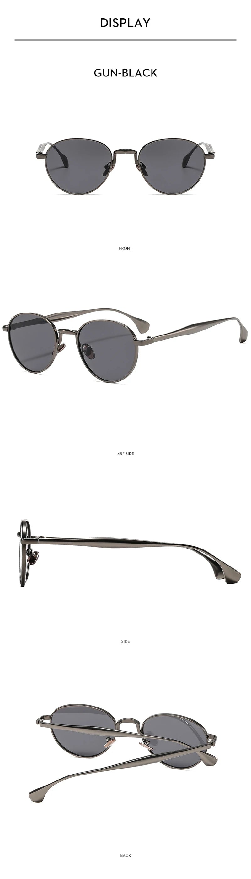 SHAUNA Retro Metal Round Punk Men Sunglasses Shades UV400 Fashion Trending Gradient Women Sun Glasses