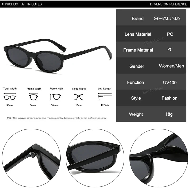 SHAUNA Retro Small Cat Eye Sunglasses Women Shades UV400 Fashion Blue Green Men Trending Sun Glasses