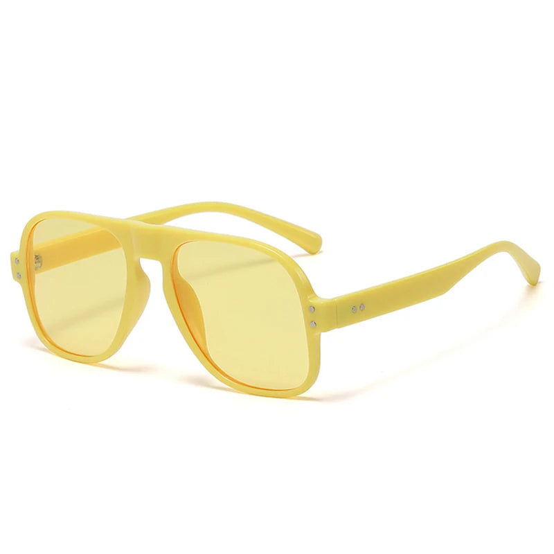 SHAUNA Fashion Pilot Men Sunglasses Retro Candy Color Shades UV400 Women Trending Rivets Sun Glasses