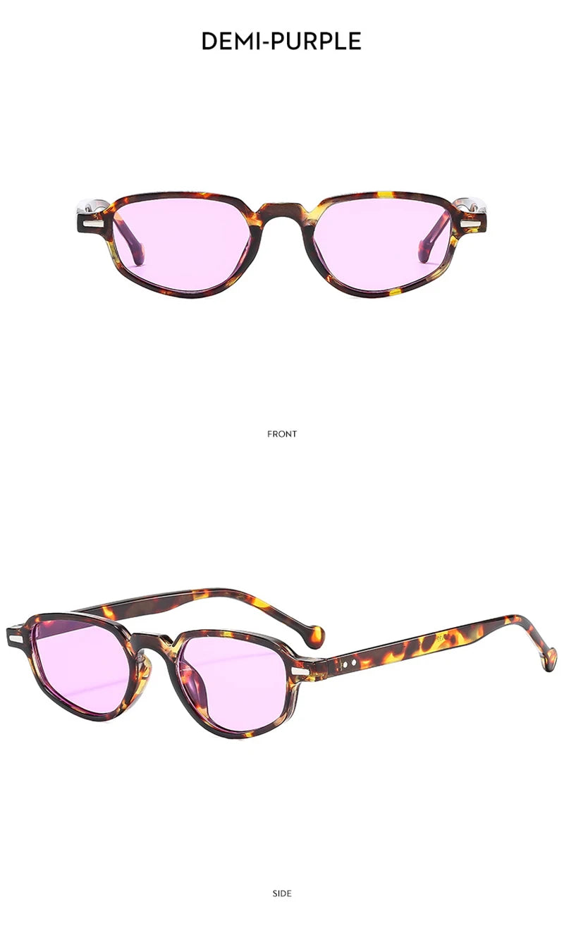 SHAUNA Ins Popular Fashion Small Cat Eye Women Sunglasses Retro Clear Ocean Lens Shades UV400 Men Rivets Sun Glasses