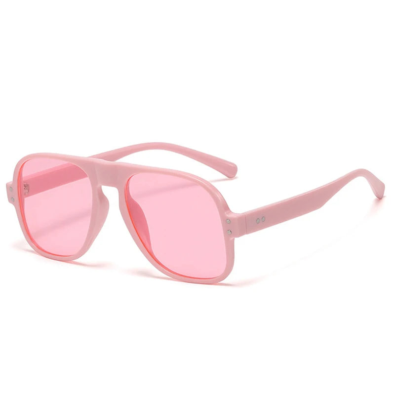 SHAUNA Fashion Pilot Men Sunglasses Retro Candy Color Shades UV400 Women Trending Rivets Sun Glasses