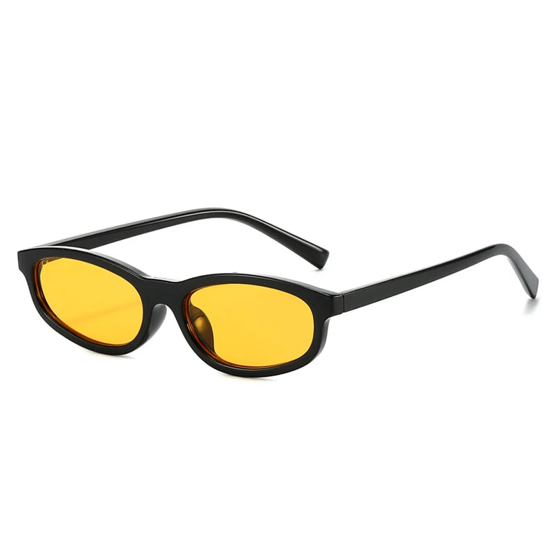 SO&EI Fashion Small Cat Eye Women Sunglasses Retro Yellow Blue Shades UV400 Men Trending Sun Glasses