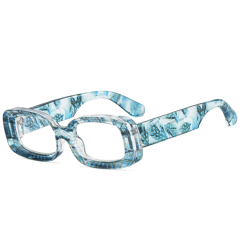 SO&EI Retro Colorful Rectangle Women Sunglasses Fashion Candy Color Shades UV400 Men Clear Gradient Square Sun Glasses