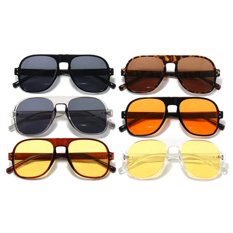 SHAUNA Fashion Pilot Men Sunglasses Retro Candy Color Shades UV400 Women Trending Rivets Sun Glasses