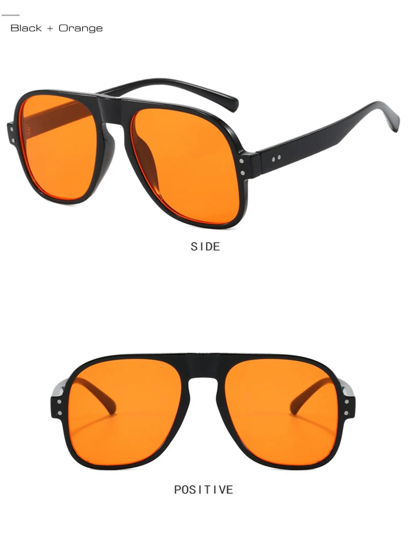 SHAUNA Fashion Pilot Men Sunglasses Retro Candy Color Shades UV400 Women Trending Rivets Sun Glasses