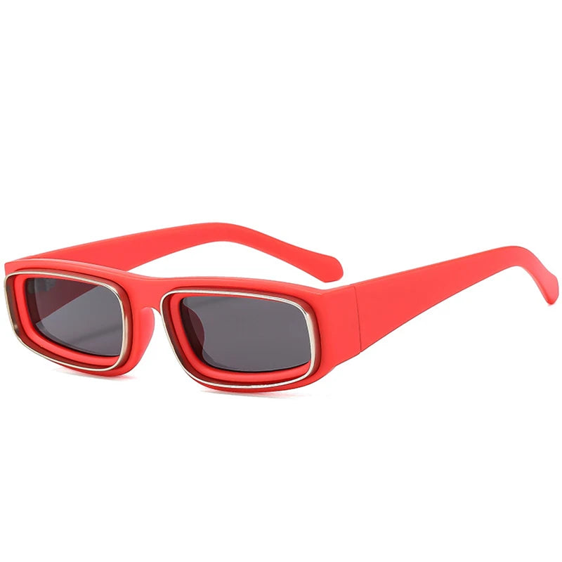 SHAUNA Fashion Rectangle Sunglasses Women Vintage Yellow Orange Eyewear Men Shades UV400